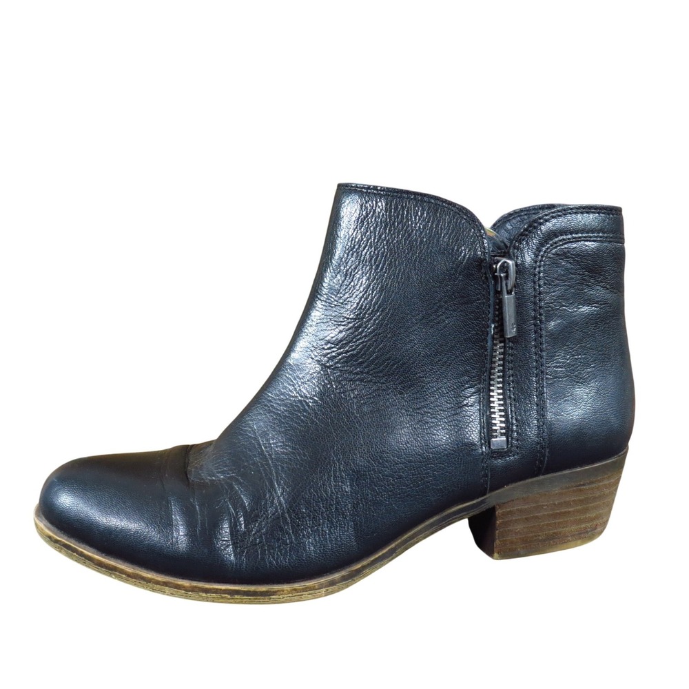 Lucky Brand Breah Women Ankle Bootie Size 8.5M Everyday Wear Black Leather
